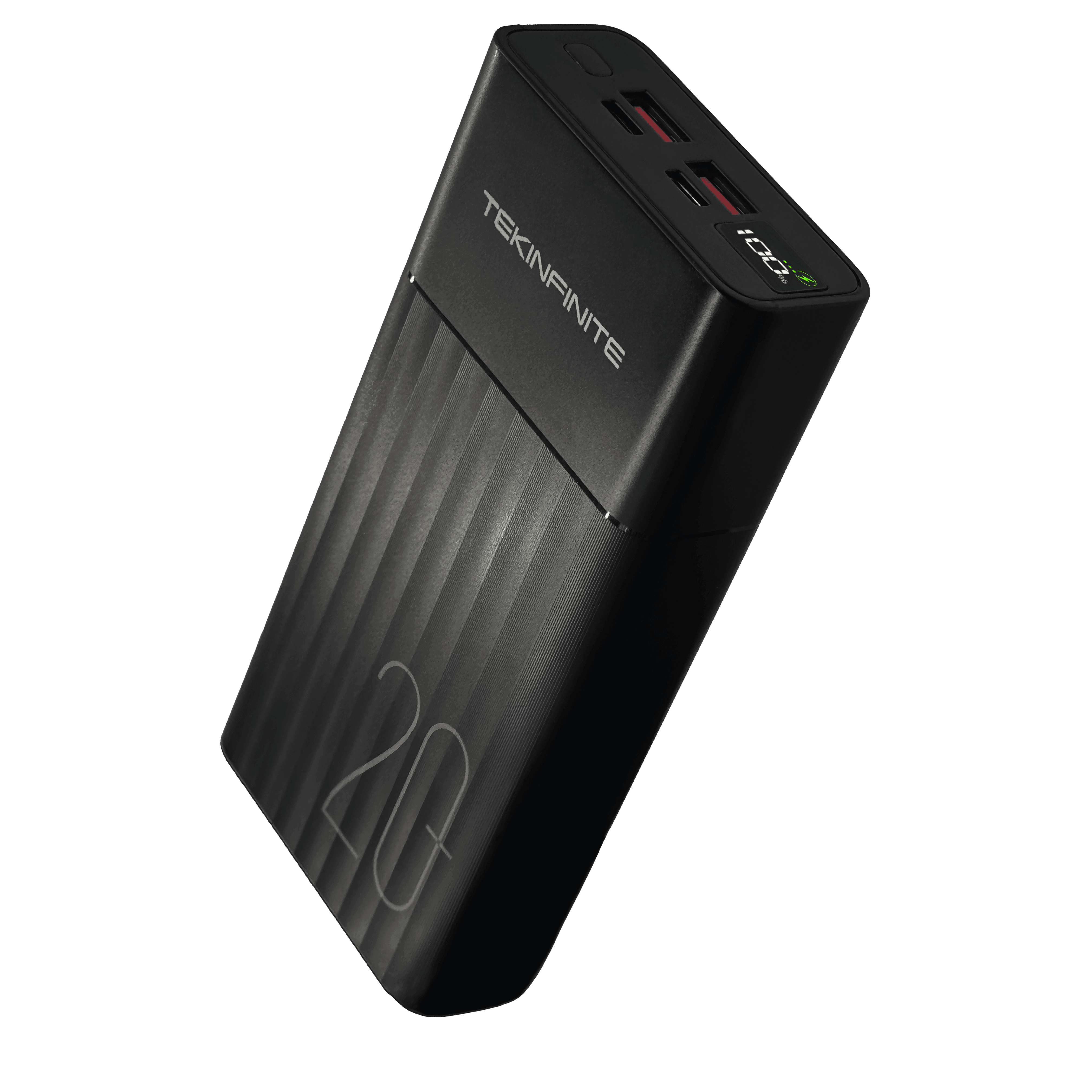 Black TEKINFINITE PowerPulse 20K portable power bank